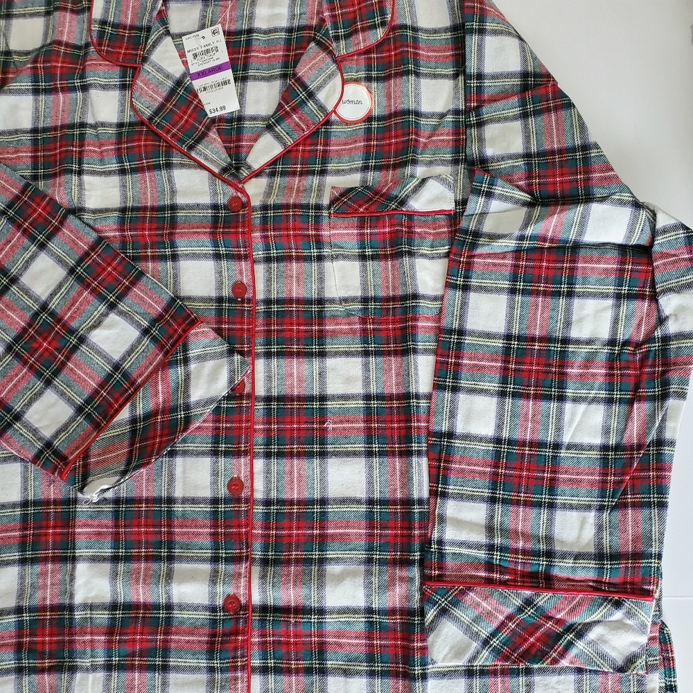 Womens Macys Flannel PJ Set Plus Sizes